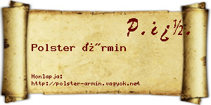 Polster Ármin névjegykártya